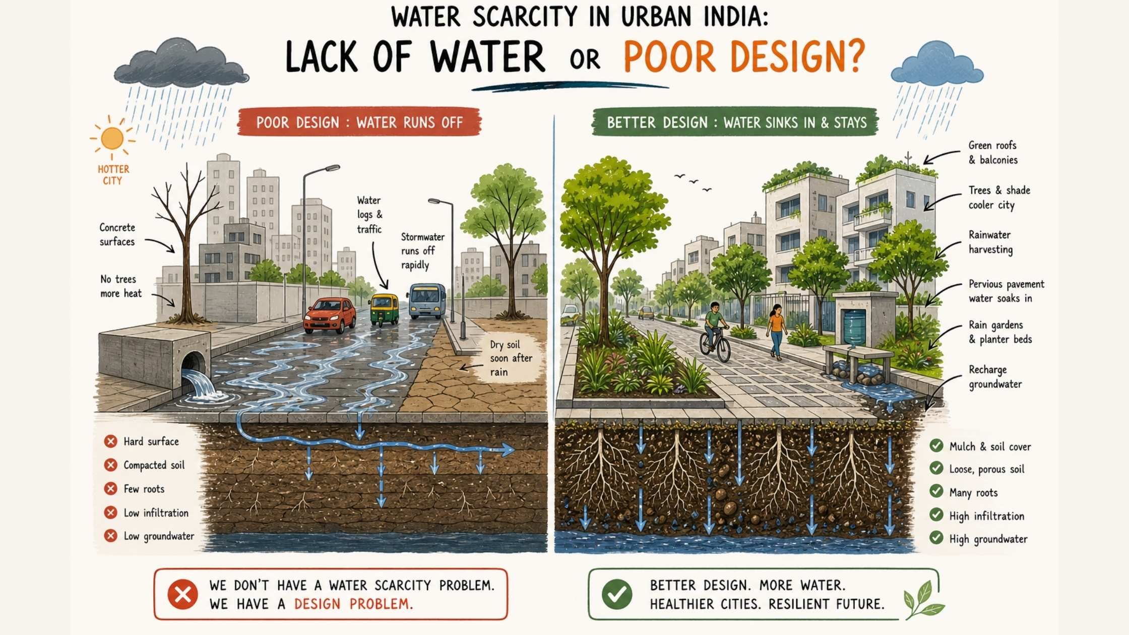 Water Scarcity in India: Sustainable Water Management Through Better Design